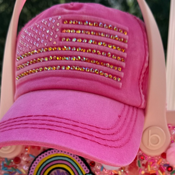 Pink Bogg bag with baseball cap custom bling set . Private Label by Latoy - Picture 5 of 5